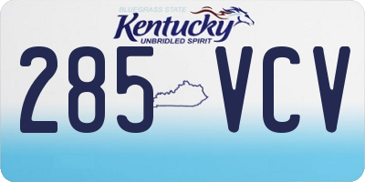KY license plate 285VCV