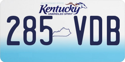 KY license plate 285VDB