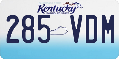 KY license plate 285VDM