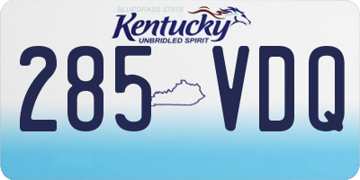 KY license plate 285VDQ