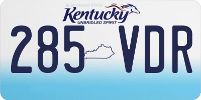 KY license plate 285VDR