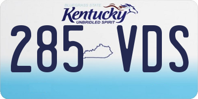 KY license plate 285VDS