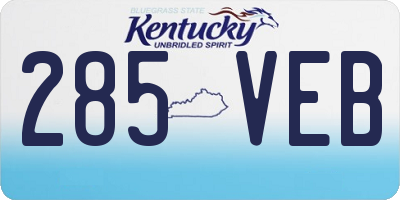 KY license plate 285VEB