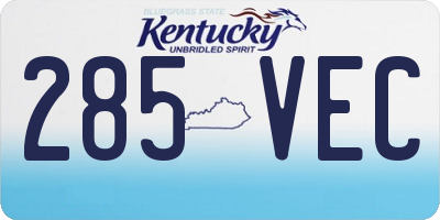 KY license plate 285VEC
