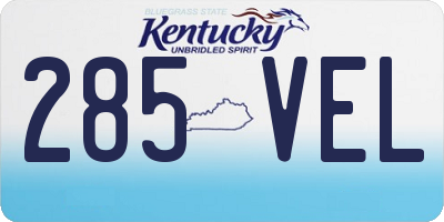 KY license plate 285VEL