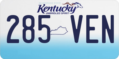 KY license plate 285VEN