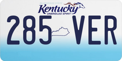 KY license plate 285VER