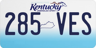 KY license plate 285VES