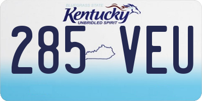 KY license plate 285VEU
