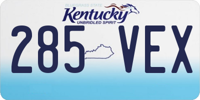 KY license plate 285VEX