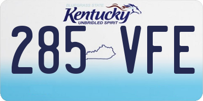 KY license plate 285VFE