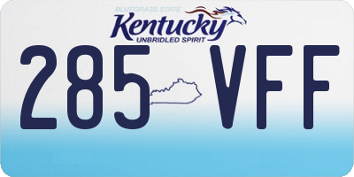 KY license plate 285VFF