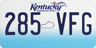 KY license plate 285VFG
