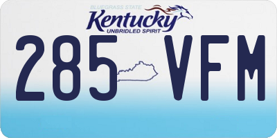 KY license plate 285VFM