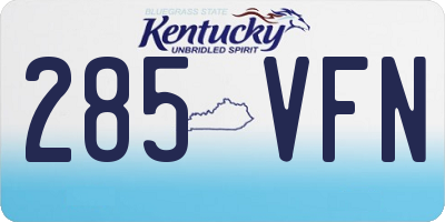 KY license plate 285VFN