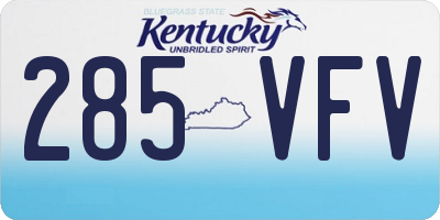 KY license plate 285VFV