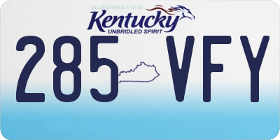KY license plate 285VFY