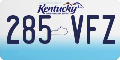 KY license plate 285VFZ