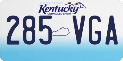 KY license plate 285VGA