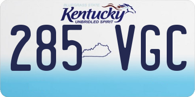 KY license plate 285VGC