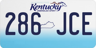 KY license plate 286JCE