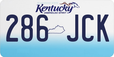 KY license plate 286JCK