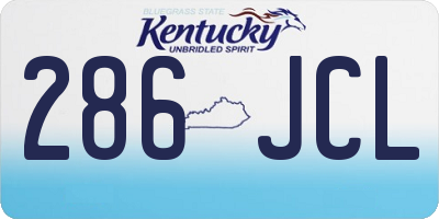 KY license plate 286JCL