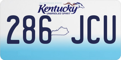 KY license plate 286JCU