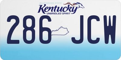 KY license plate 286JCW