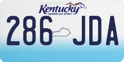 KY license plate 286JDA