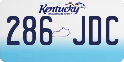 KY license plate 286JDC