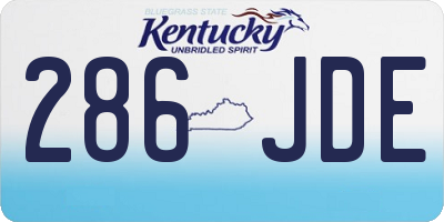 KY license plate 286JDE