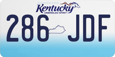 KY license plate 286JDF