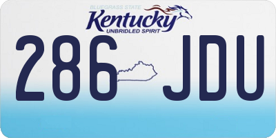 KY license plate 286JDU