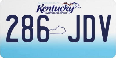 KY license plate 286JDV