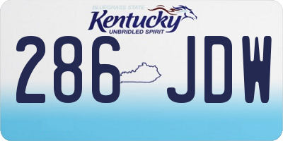 KY license plate 286JDW