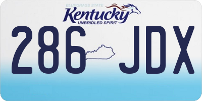 KY license plate 286JDX