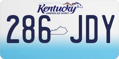KY license plate 286JDY