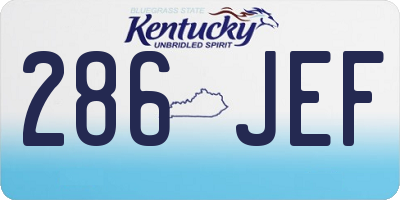 KY license plate 286JEF