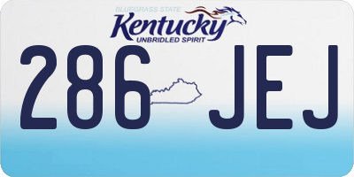 KY license plate 286JEJ