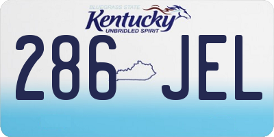 KY license plate 286JEL