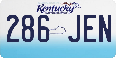 KY license plate 286JEN