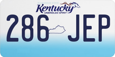 KY license plate 286JEP