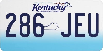 KY license plate 286JEU