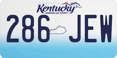 KY license plate 286JEW