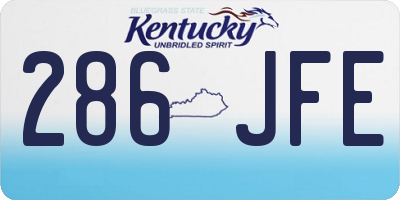 KY license plate 286JFE