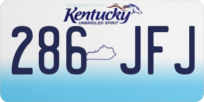 KY license plate 286JFJ