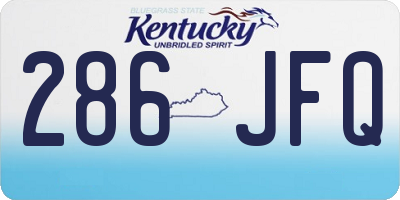 KY license plate 286JFQ