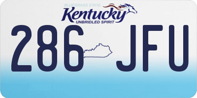 KY license plate 286JFU