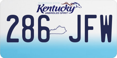 KY license plate 286JFW